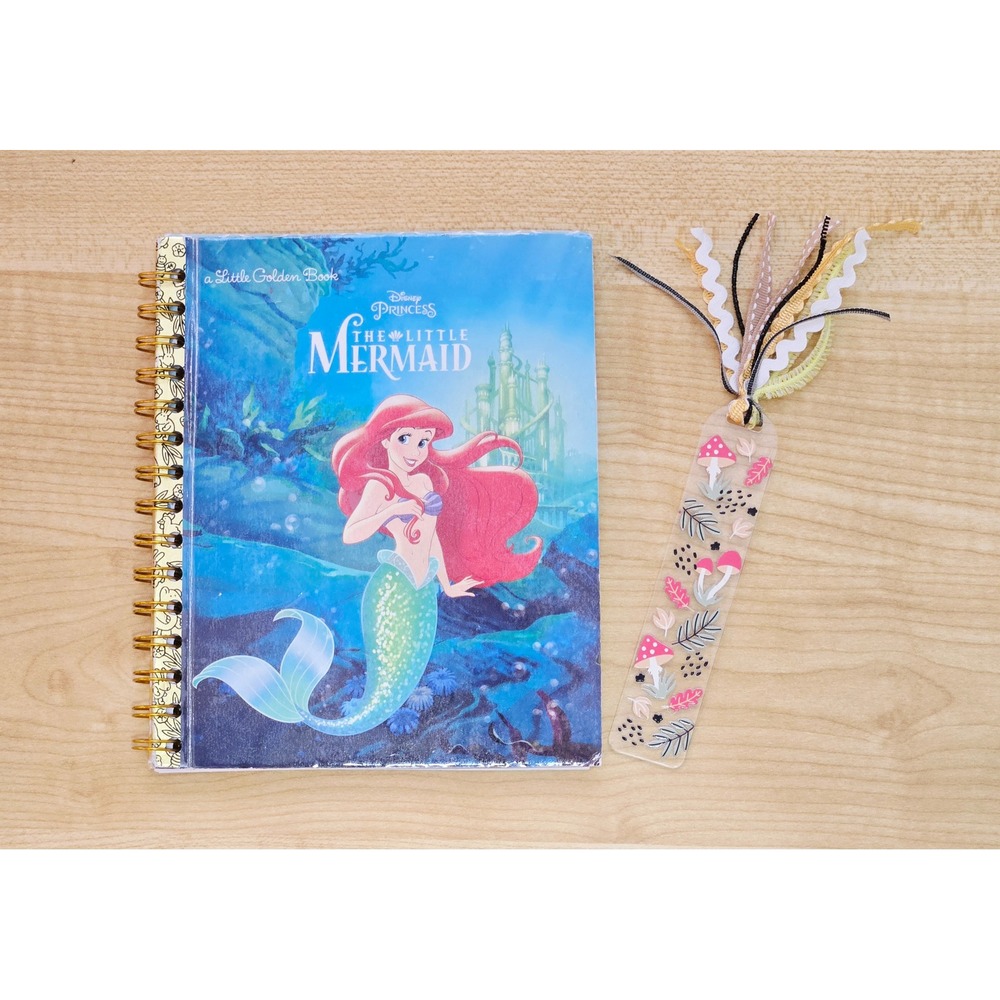 'The Little Mermaid' Little Golden Book Upcycled Journal- 40+ Pages- Handmade